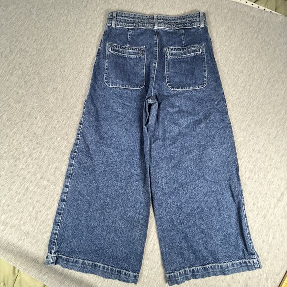 WE THE FREE Women Size 30 Colette High Rise Wide Leg Cropped Cotton Denim Jeans - Picture 4 of 16